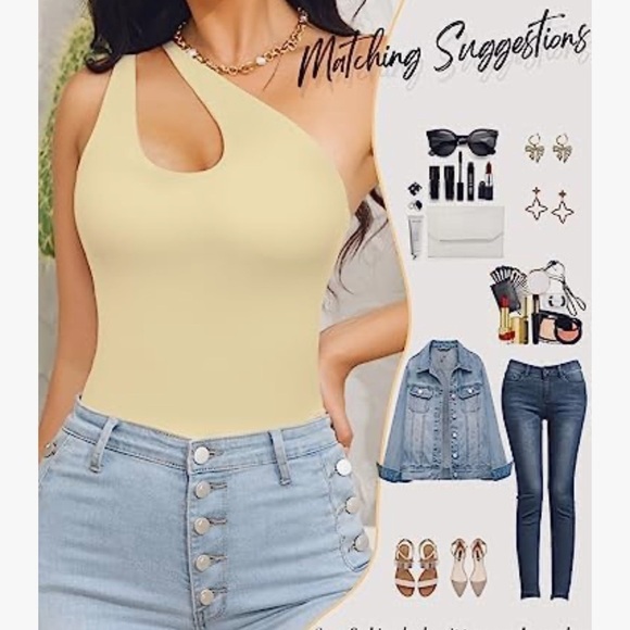 One Shoulder Cutout Front Backless Sleeveless Going Out Bodysuit - Picture 3 of 9